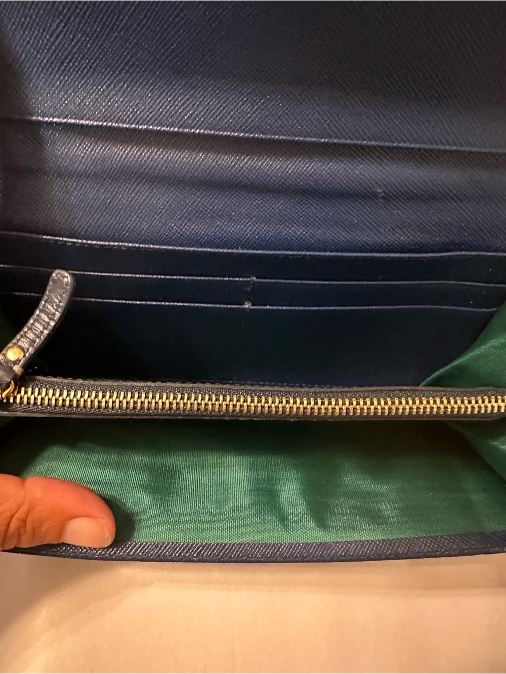 Emilio Pucci Continental Blue & Teal Patterned Long Wallet - Snap Closure - Picture 11 of 16
